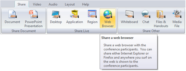 Share a web browser or any application