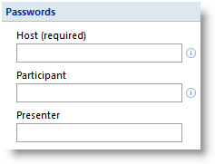 Host, Participant, and Presenter-Level Passwords