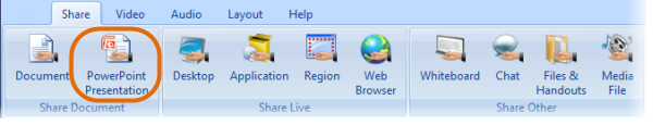 PowerPoint Sharing - Easy to use Nefsis Tool Ribbon