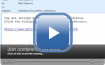 Walks you through how to join a conference via email.